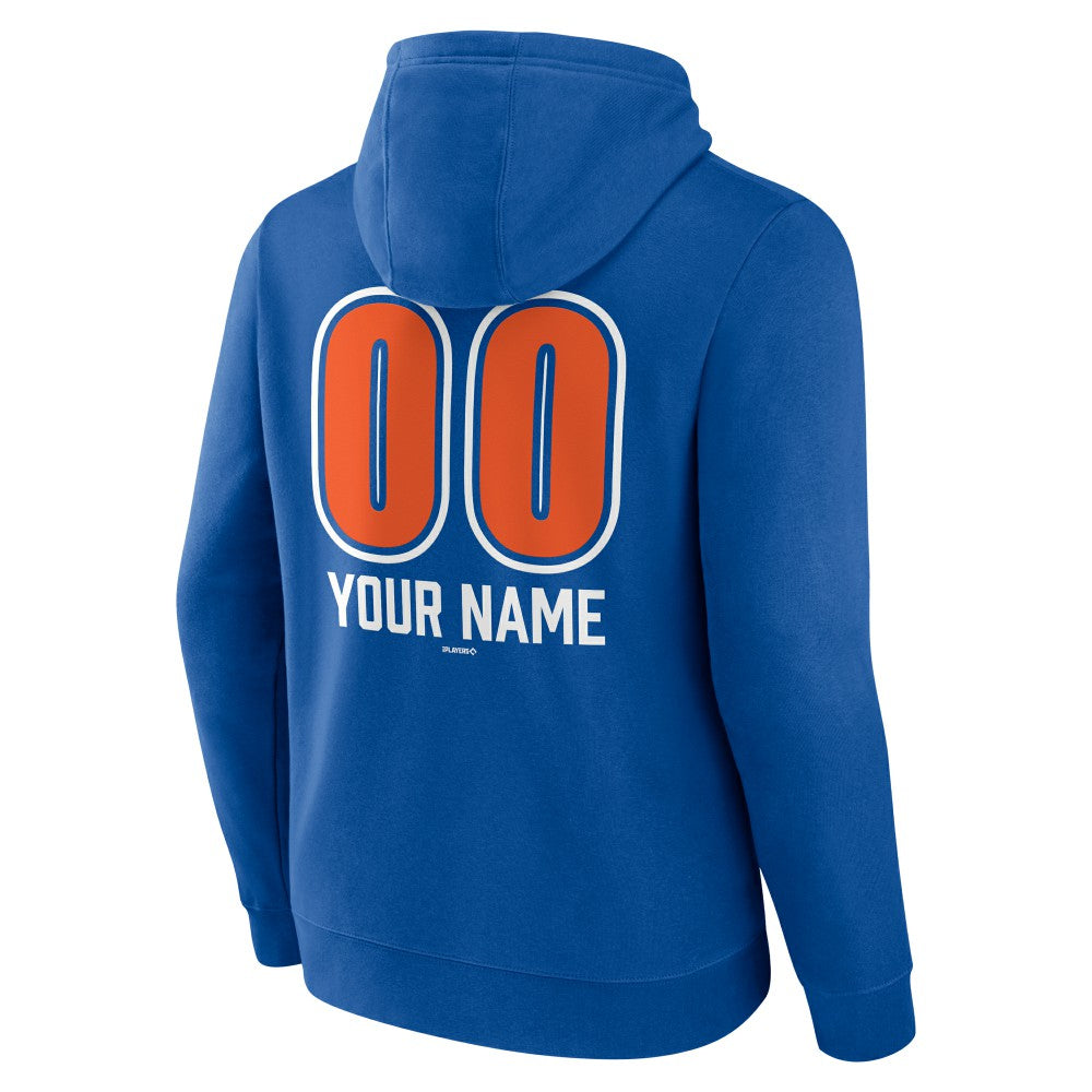 New York Mets Personalized Name & Number Fastball Pullover Hoodie Royal