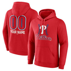 Philadelphia Phillies Personalized Name & Number Fastball Pullover Hoodie Red