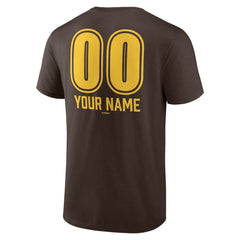 San Diego Padres Personalized Name & Number Fastball T-Shirt Brown