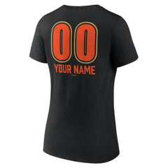 San Francisco Giants Women's Personalized Name & Number Fastball V-Neck T-Shirt Black