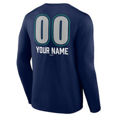 Seattle Mariners Personalized Name & Number Fastball Long Sleeve T-Shirt Navy