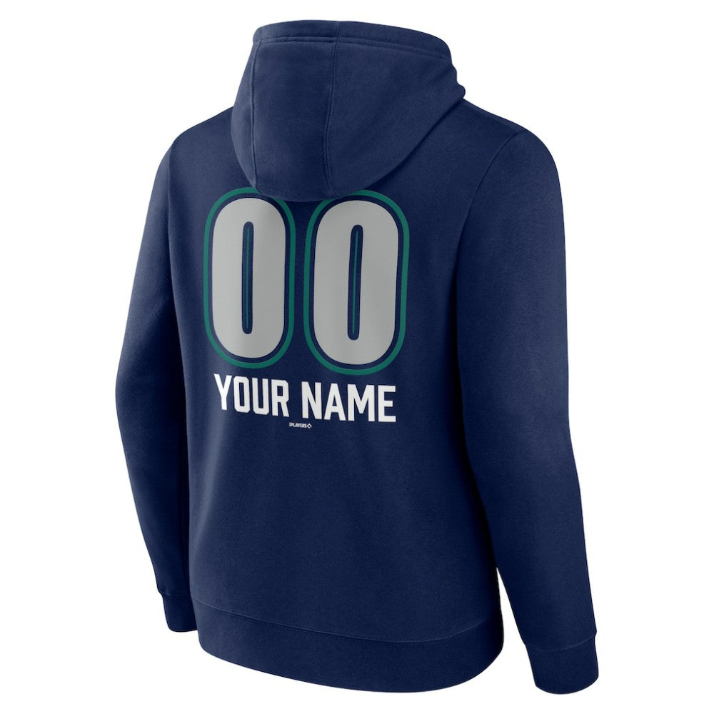 Seattle Mariners Personalized Name & Number Fastball Pullover Hoodie Navy