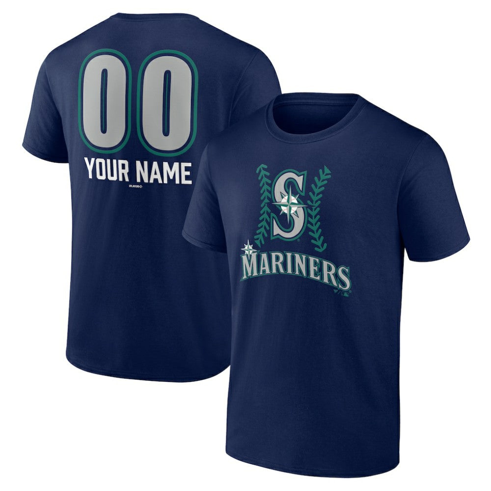 Seattle Mariners Personalized Name & Number Fastball T-Shirt Navy