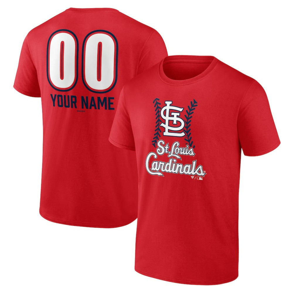 St. Louis Cardinals Personalized Name & Number Fastball T-Shirt Red