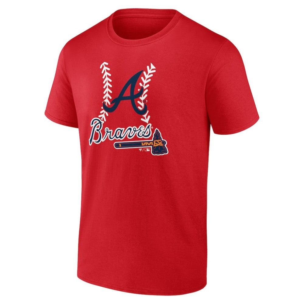 Atlanta Braves Personalized Name & Number Fastball T-Shirt Red