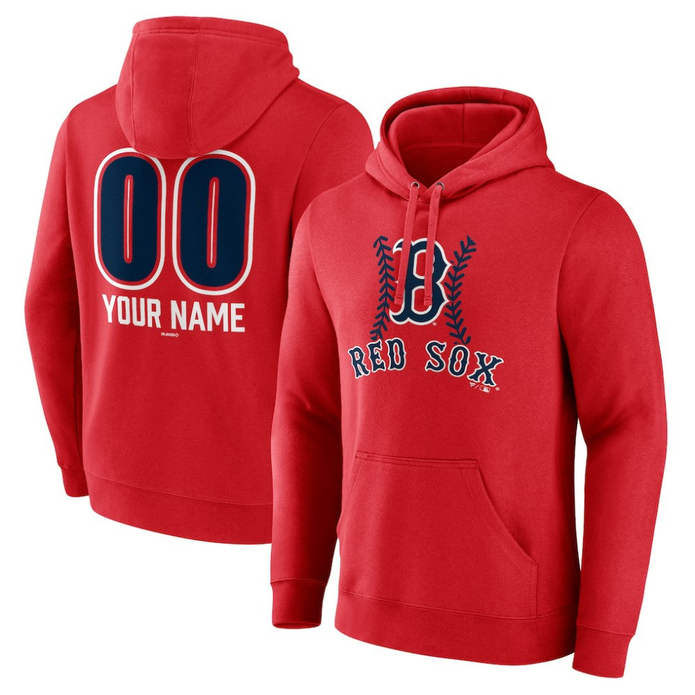 Boston Red Sox Personalized Name & Number Fastball Pullover Hoodie Red