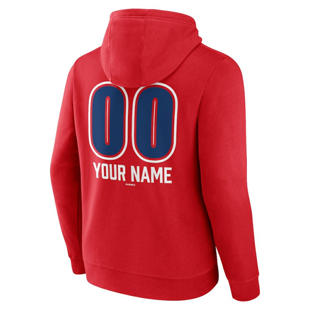 Chicago Cubs Personalized Name & Number Fastball Pullover Hoodie Red