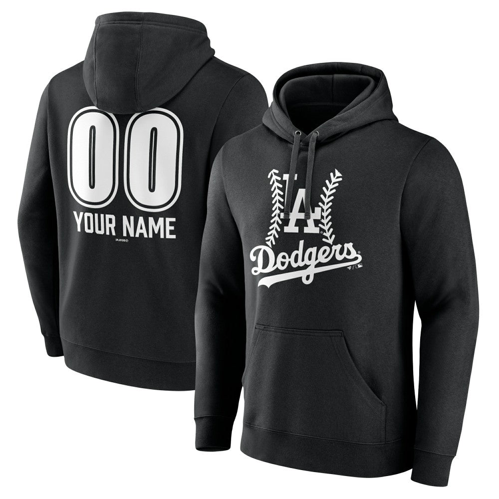 Los Angeles Dodgers Personalized Name & Number Fastball Pullover Hoodie Black