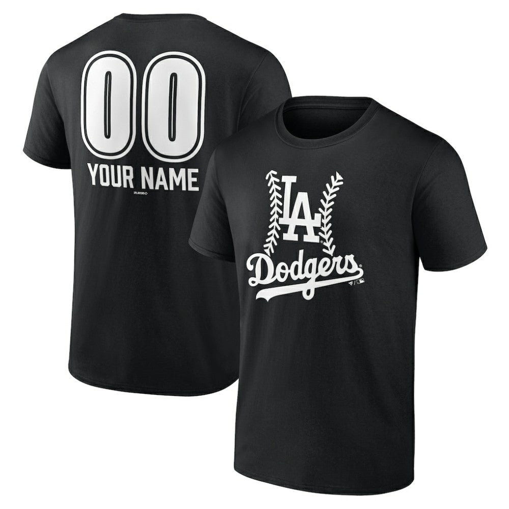 Los Angeles Dodgers Personalized Name & Number Fastball T-Shirt Black