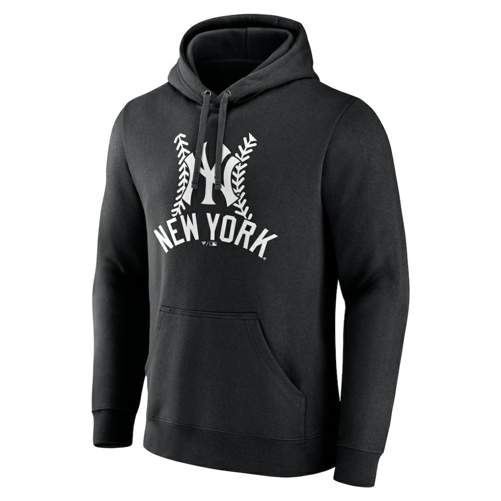 New York Yankees Personalized Name & Number Fastball Pullover Hoodie Black