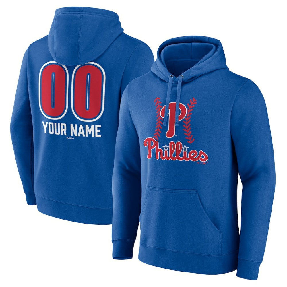 Philadelphia Phillies Personalized Name & Number Fastball Pullover Hoodie Royal