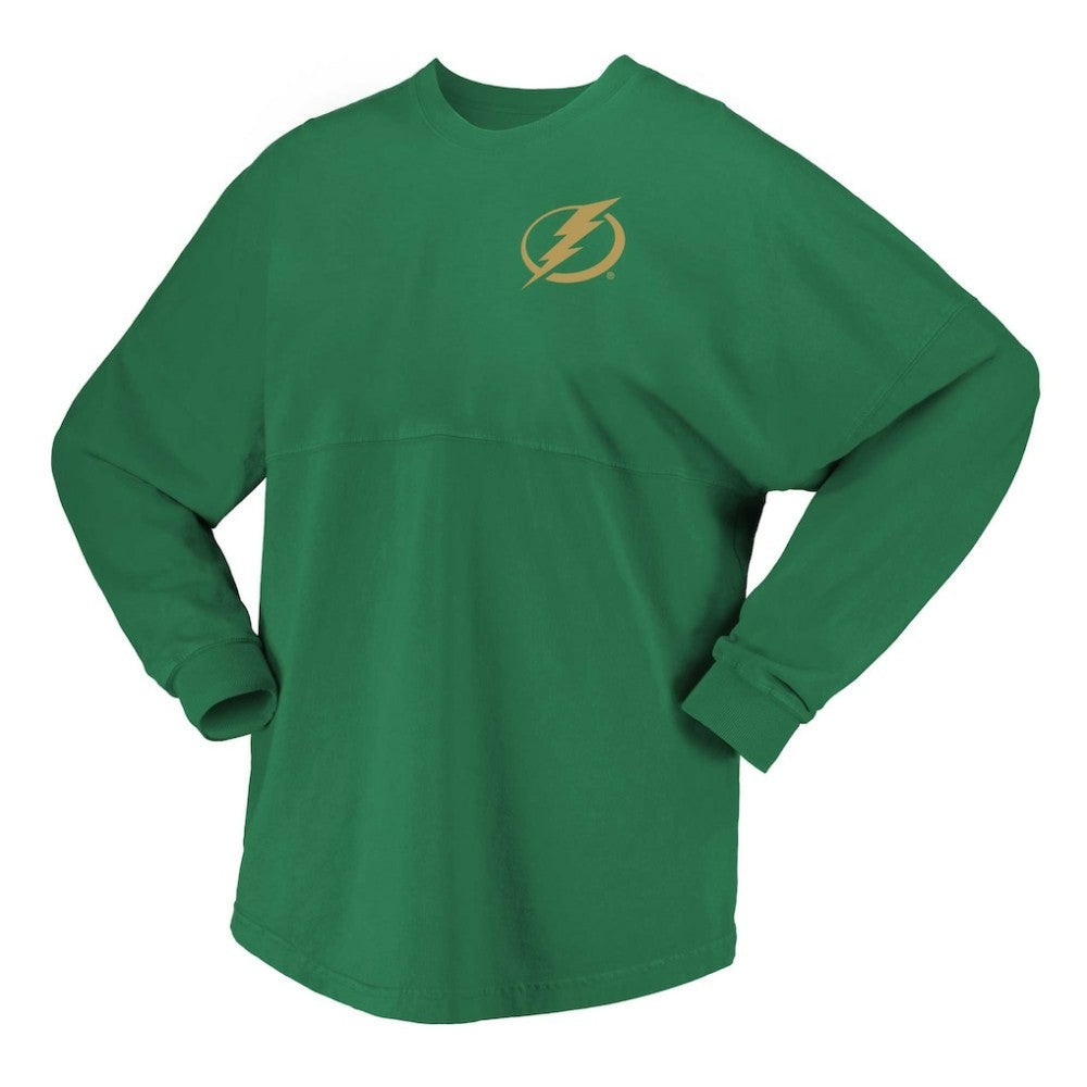 Tampa Bay Lightning Fanatics Women's St. Patrick's Day Spirit Jersey T-Shirt Kelly Green