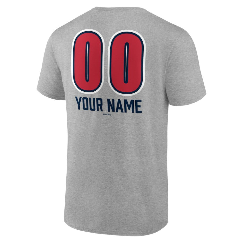 Atlanta Braves Personalized Name & Number Fastball T-Shirt Heather Gray
