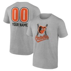 Baltimore Orioles Personalized Name & Number Fastball T-Shirt Heather Gray