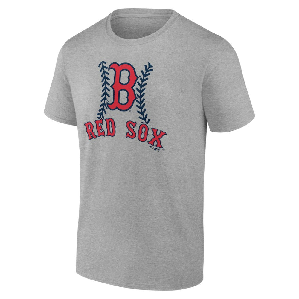 Boston Red Sox Personalized Name & Number Fastball T-Shirt Heather Gray