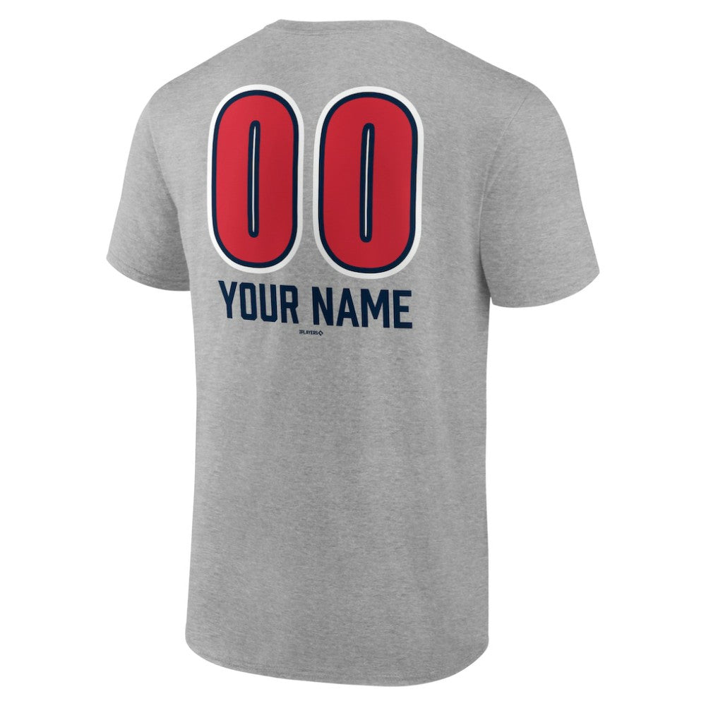 Boston Red Sox Personalized Name & Number Fastball T-Shirt Heather Gray