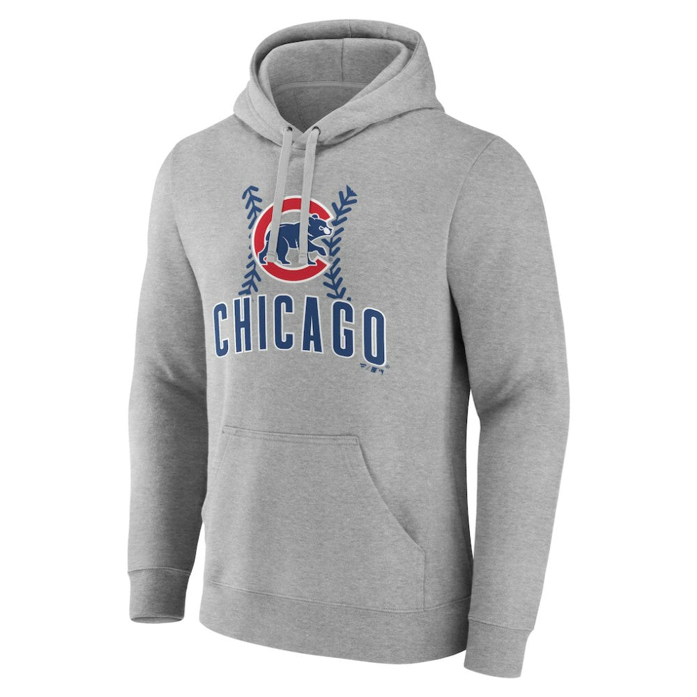 Chicago Cubs Personalized Name & Number Fastball Pullover Hoodie Gray