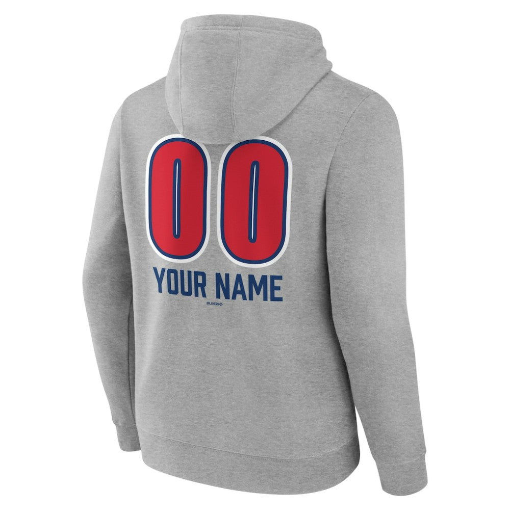 Chicago Cubs Personalized Name & Number Fastball Pullover Hoodie Gray