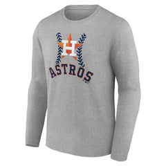 Houston Astros Personalized Name & Number Fastball Long Sleeve T-Shirt Gray