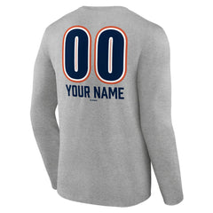 Houston Astros Personalized Name & Number Fastball Long Sleeve T-Shirt Gray