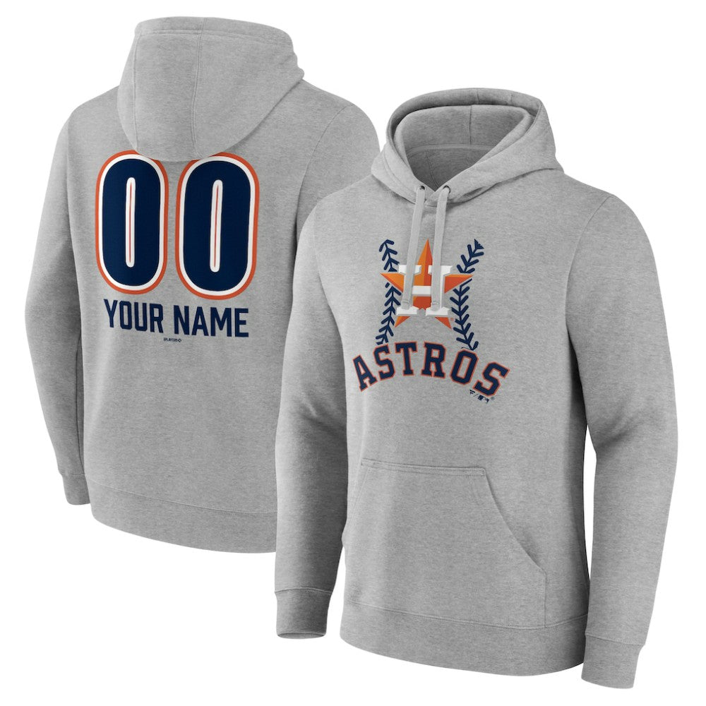 Houston Astros Personalized Name & Number Fastball Pullover Hoodie Gray