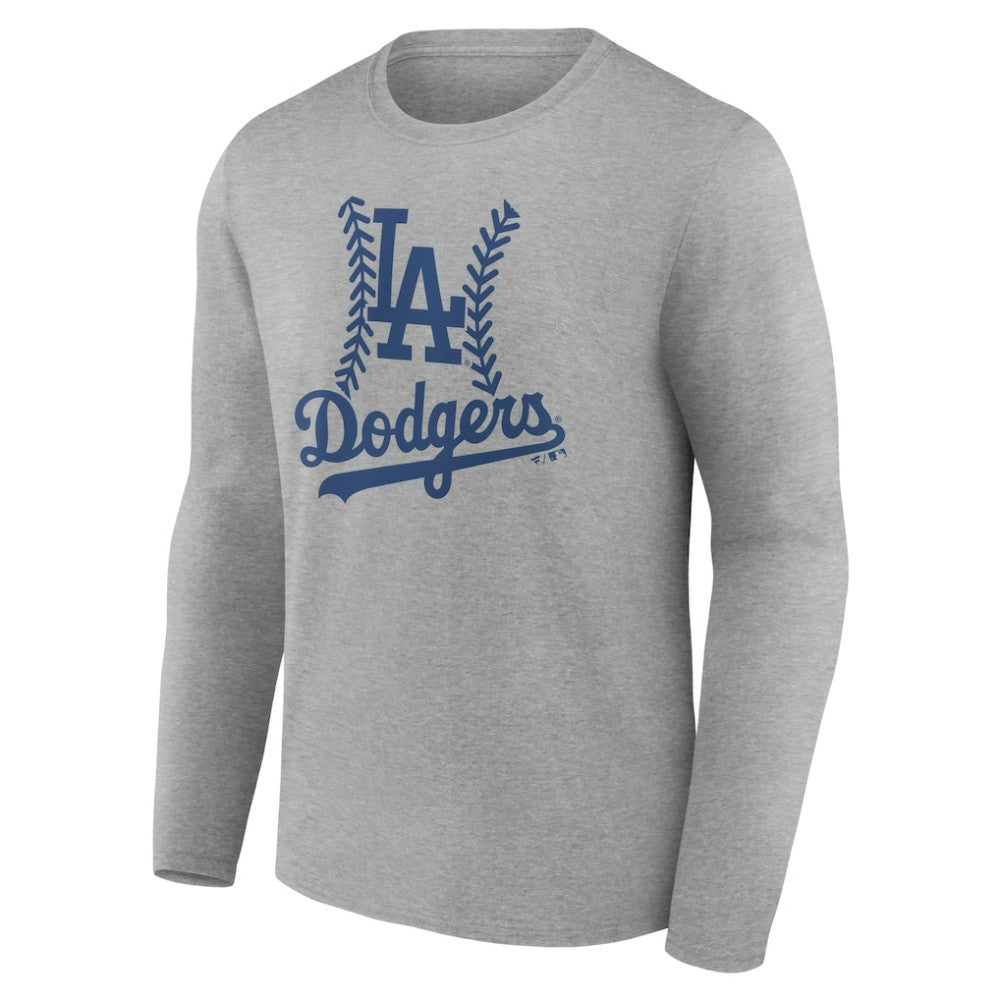 Los Angeles Dodgers Personalized Name & Number Fastball Long Sleeve T-Shirt Gray