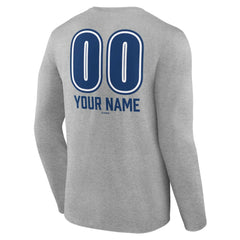 Los Angeles Dodgers Personalized Name & Number Fastball Long Sleeve T-Shirt Gray