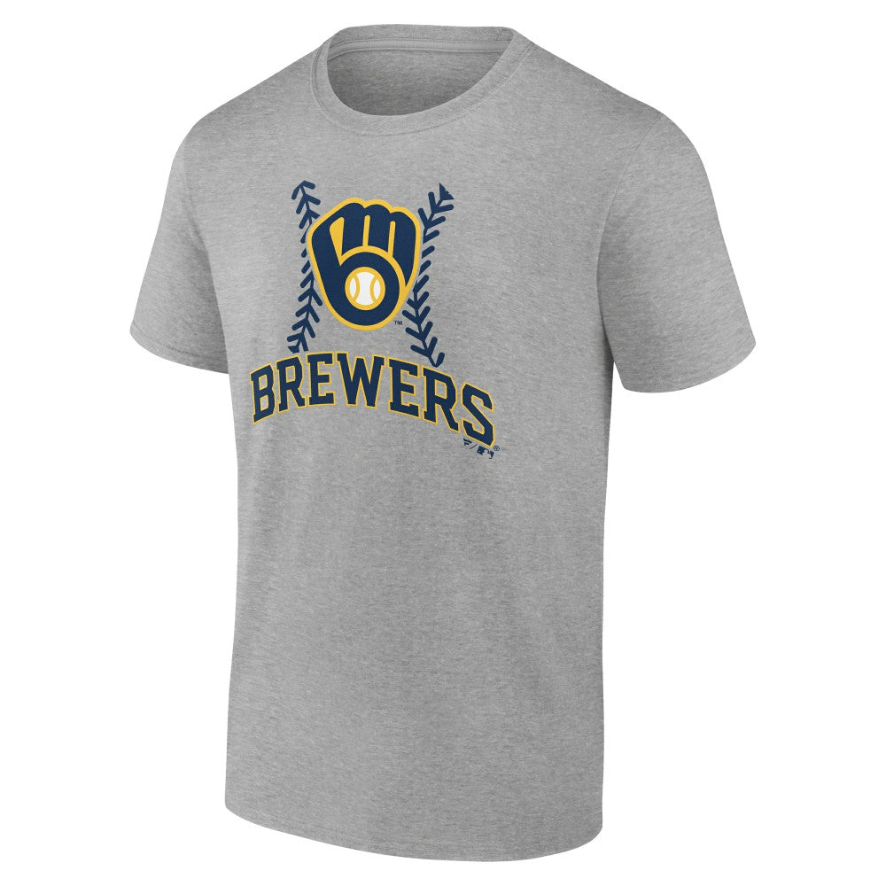 Milwaukee Brewers Personalized Name & Number Fastball T-Shirt Heather Gray