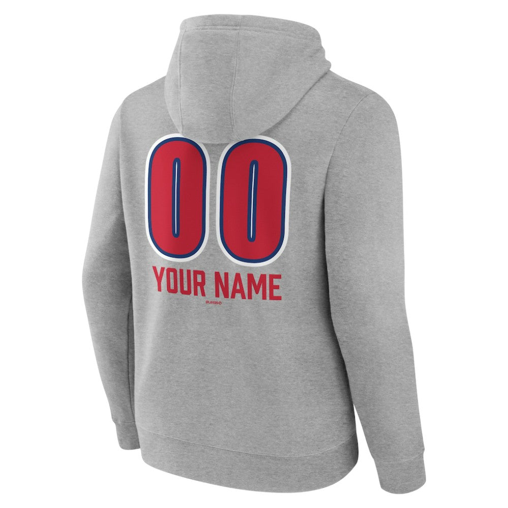 Philadelphia Phillies Personalized Name & Number Fastball Pullover Hoodie Gray