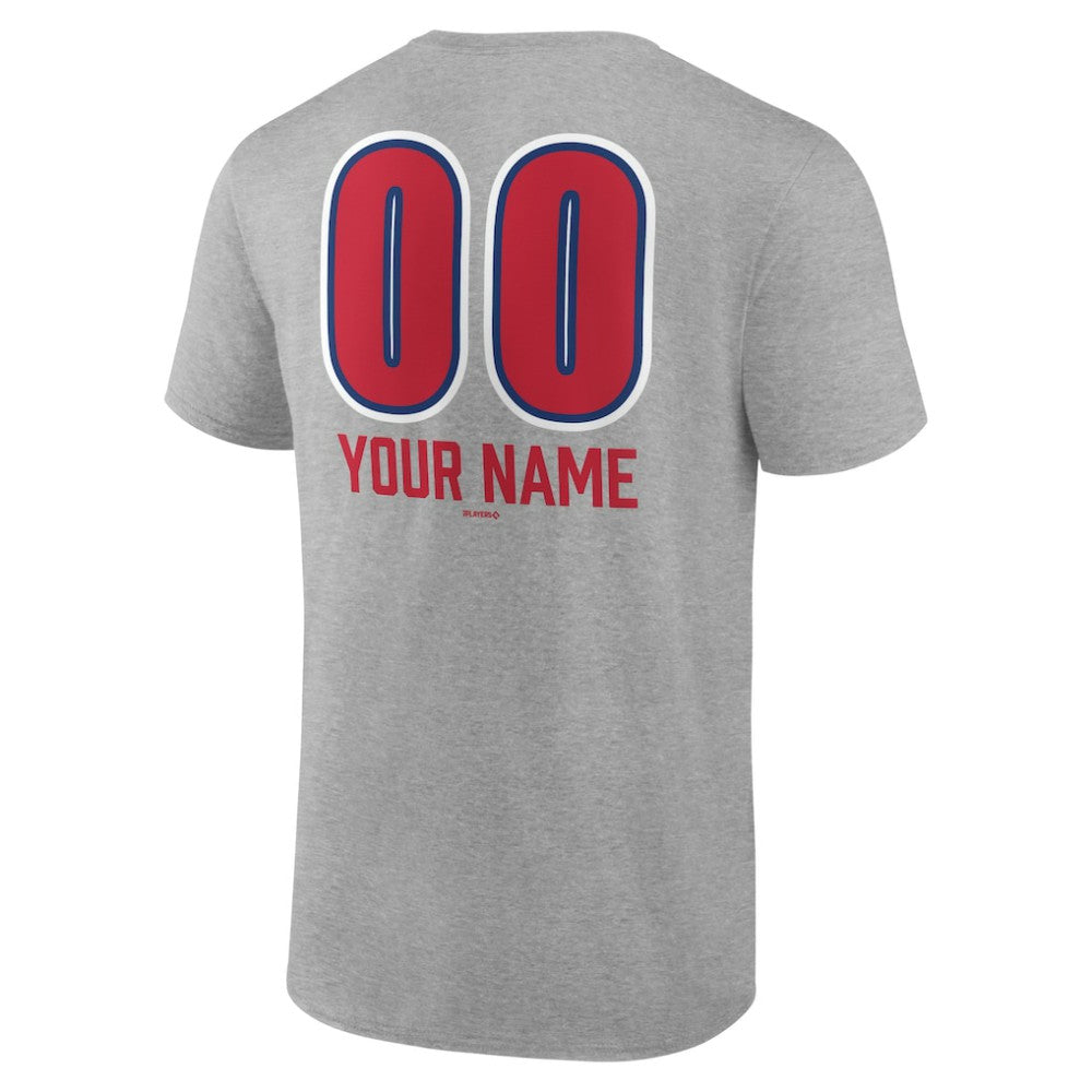 Philadelphia Phillies Personalized Name & Number Fastball T-Shirt Heather Gray