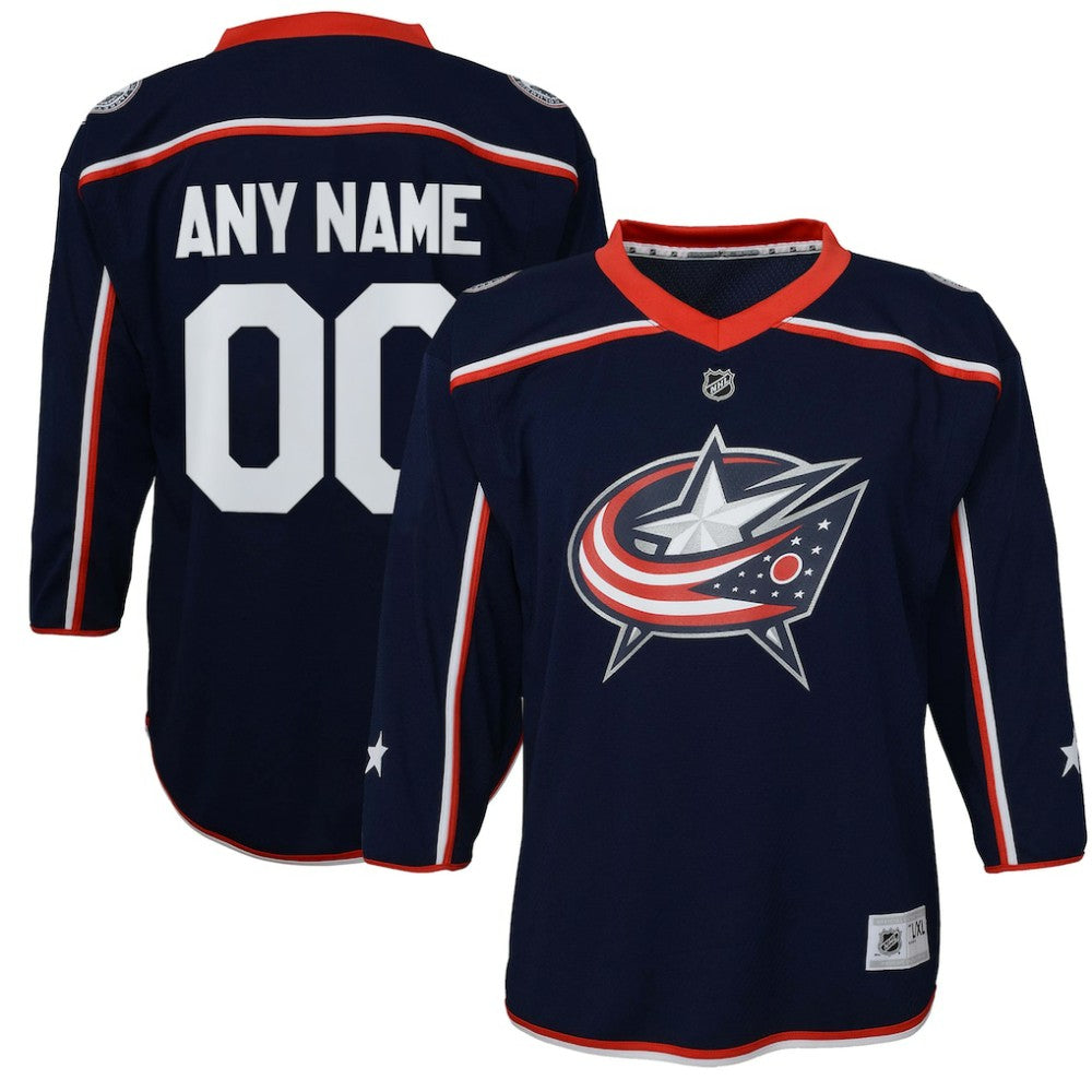 Columbus Blue Jackets Youth Home Replica Custom Jersey Navy