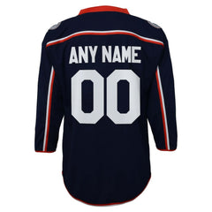 Columbus Blue Jackets Youth Home Replica Custom Jersey Navy