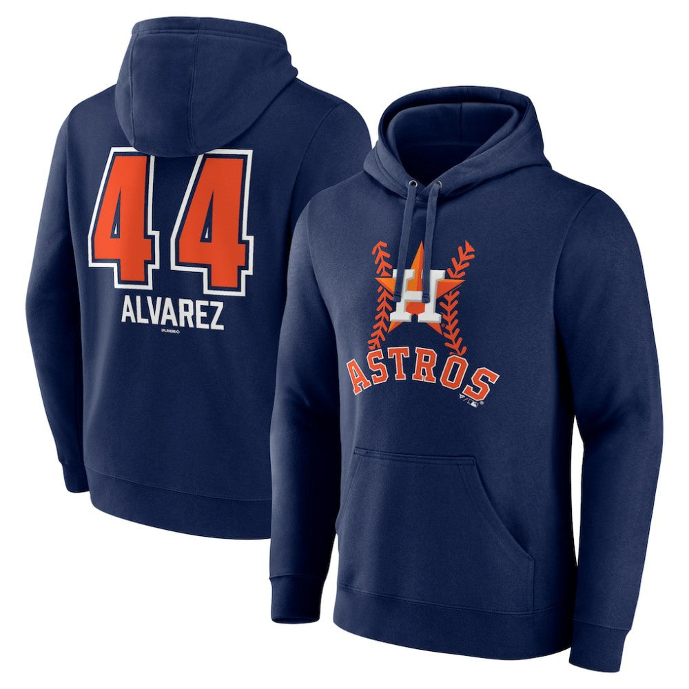 Yordan Alvarez Houston Astros Fastball Player Name & Number Pullover Hoodie Navy