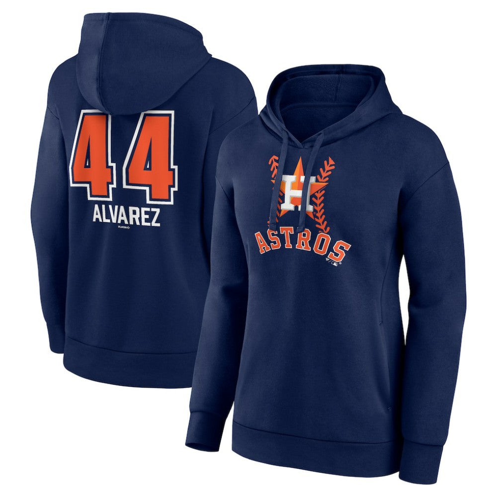 Yordan Alvarez Houston Astros Women's Fastball Player Name & Number Pullover Hoodie Navy