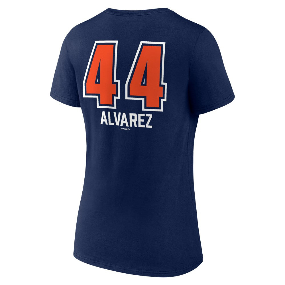 Yordan Alvarez Houston Astros Women's Fastball Player Name & Number V-Neck T-Shirt Navy