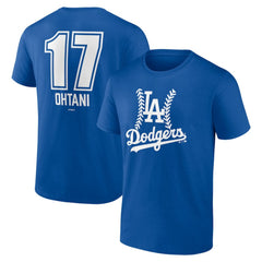 Shohei Ohtani Los Angeles Dodgers Fastball Player Name & Number T-Shirt Royal