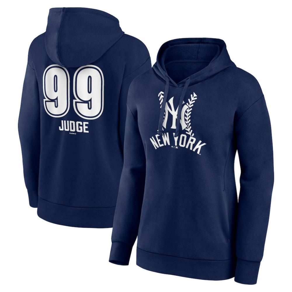 Aaron Judge New York Yankees Women's Fastball Player Name & Number Pullover Hoodie Navy
