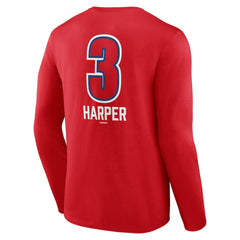 Bryce Harper Philadelphia Phillies Fastball Player Name & Number Long Sleeve T-Shirt Red