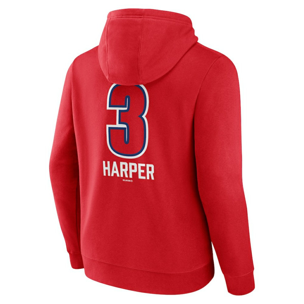 Bryce Harper Philadelphia Phillies Fastball Player Name & Number Pullover Hoodie Red