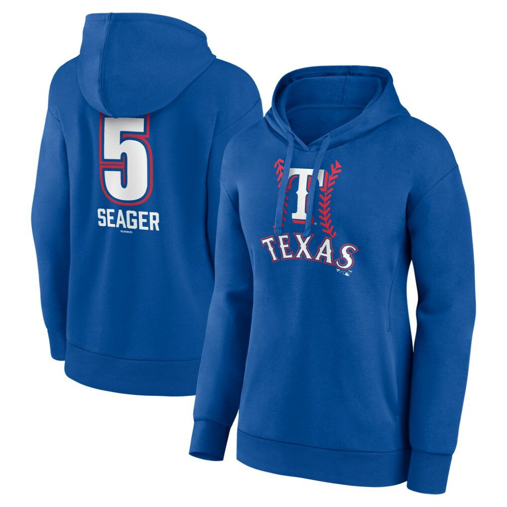 Corey Seager Texas Rangers Women's Fastball Player Name & Number Pullover Hoodie Royal