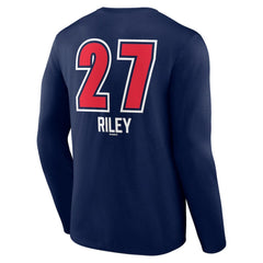 Austin Riley Atlanta Braves Fastball Player Name & Number Long Sleeve T-Shirt Navy
