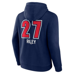 Austin Riley Atlanta Braves Fastball Player Name & Number Pullover Hoodie Navy