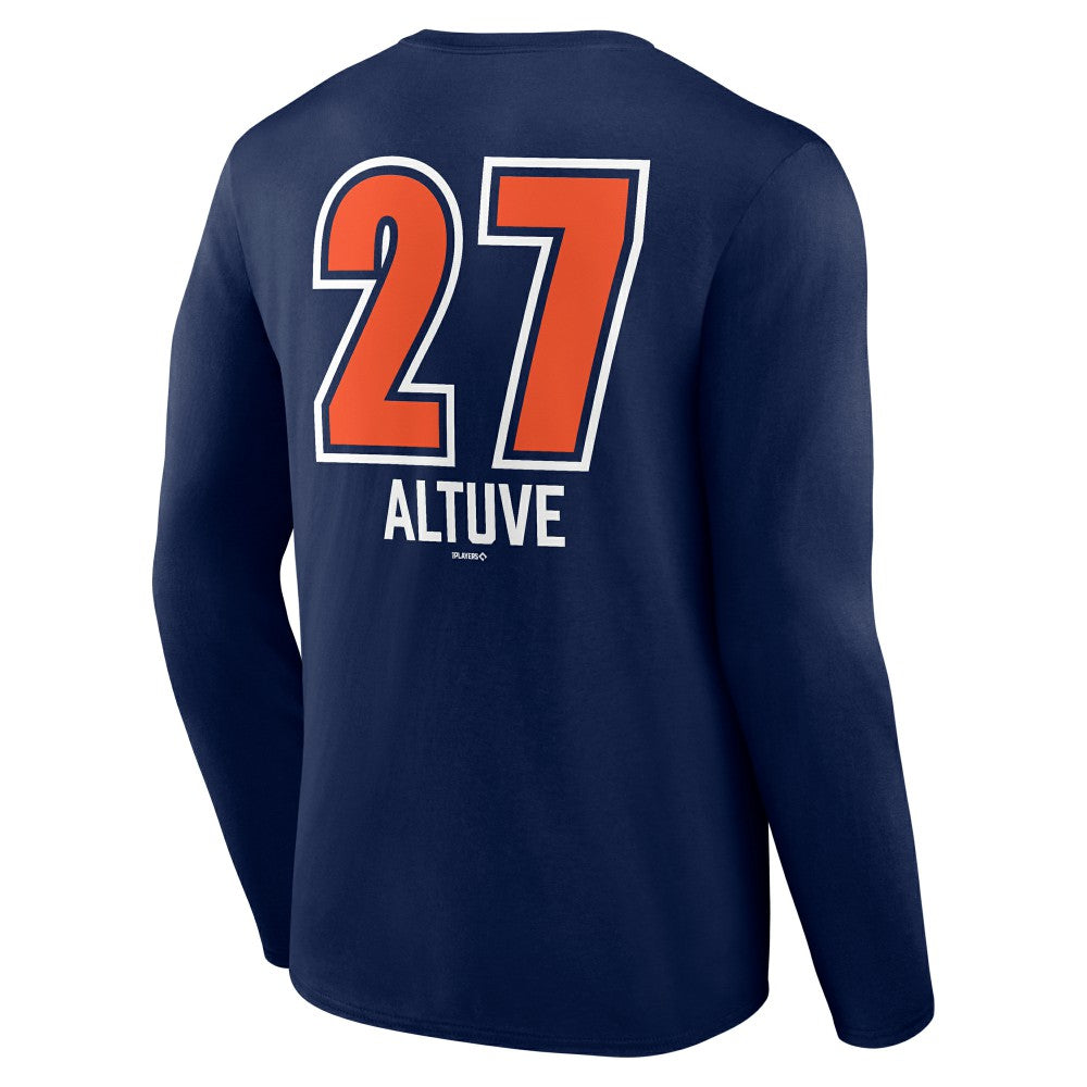 Jose Altuve Houston Astros Fastball Player Name & Number Long Sleeve T-Shirt Navy