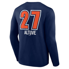 Jose Altuve Houston Astros Fastball Player Name & Number Long Sleeve T-Shirt Navy