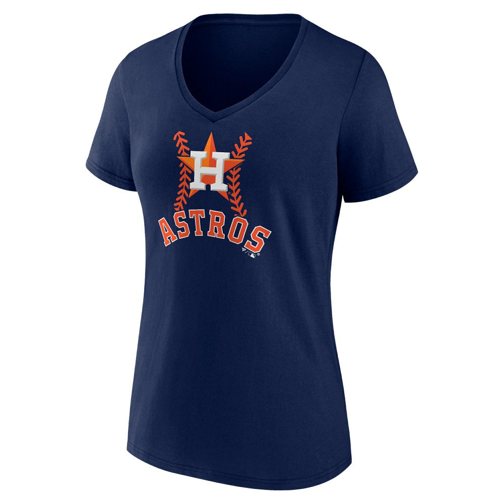 Jose Altuve Houston Astros Women's Fastball Player Name & Number V-Neck T-Shirt Navy