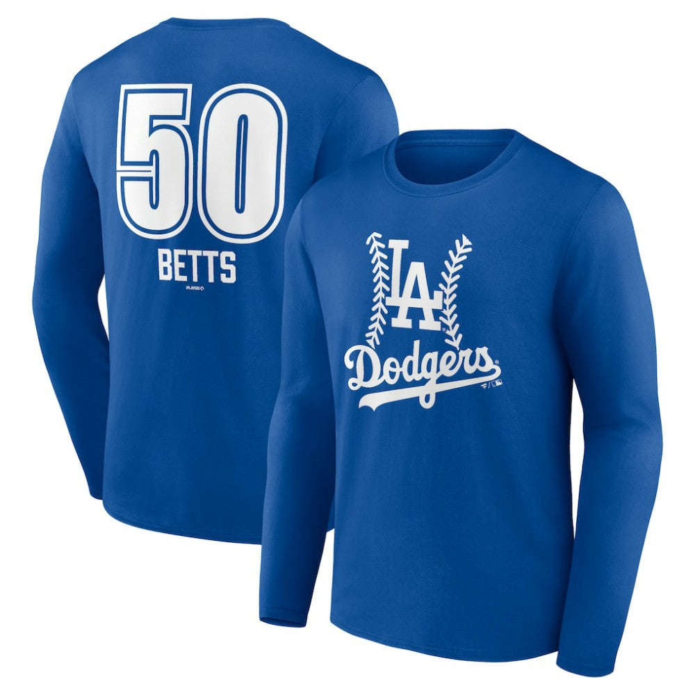 Mookie Betts Los Angeles Dodgers Fastball Player Name & Number Long Sleeve T-Shirt Royal