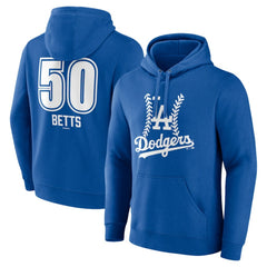 Mookie Betts Los Angeles Dodgers Fastball Player Name & Number Pullover Hoodie Royal