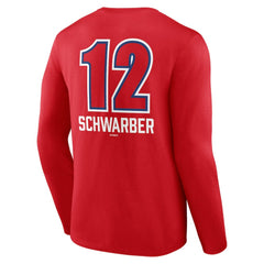 Kyle Schwarber Philadelphia Phillies Fastball Player Name & Number Long Sleeve T-Shirt Red