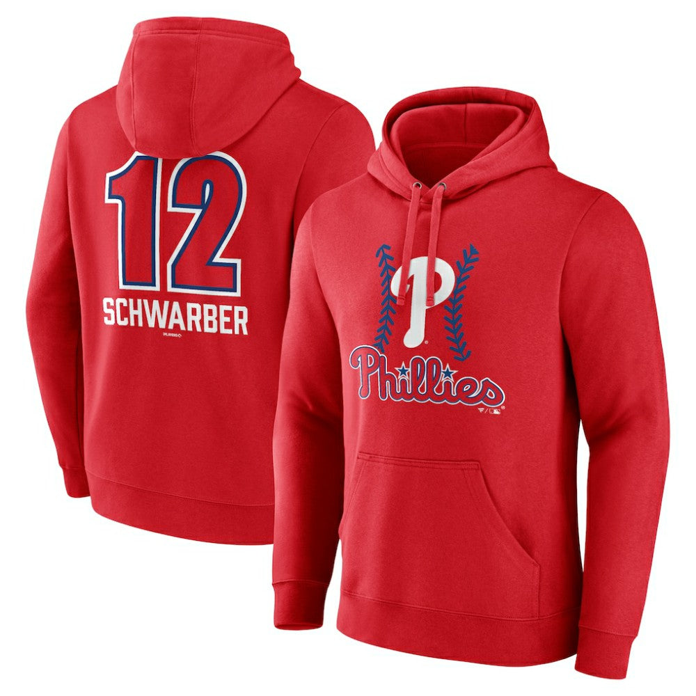 Kyle Schwarber Philadelphia Phillies Fastball Player Name & Number Pullover Hoodie Red