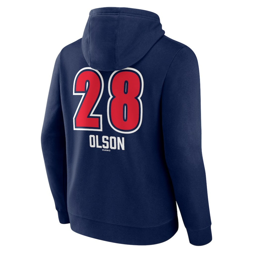Matt Olson Atlanta Braves Fastball Player Name & Number Pullover Hoodie Navy